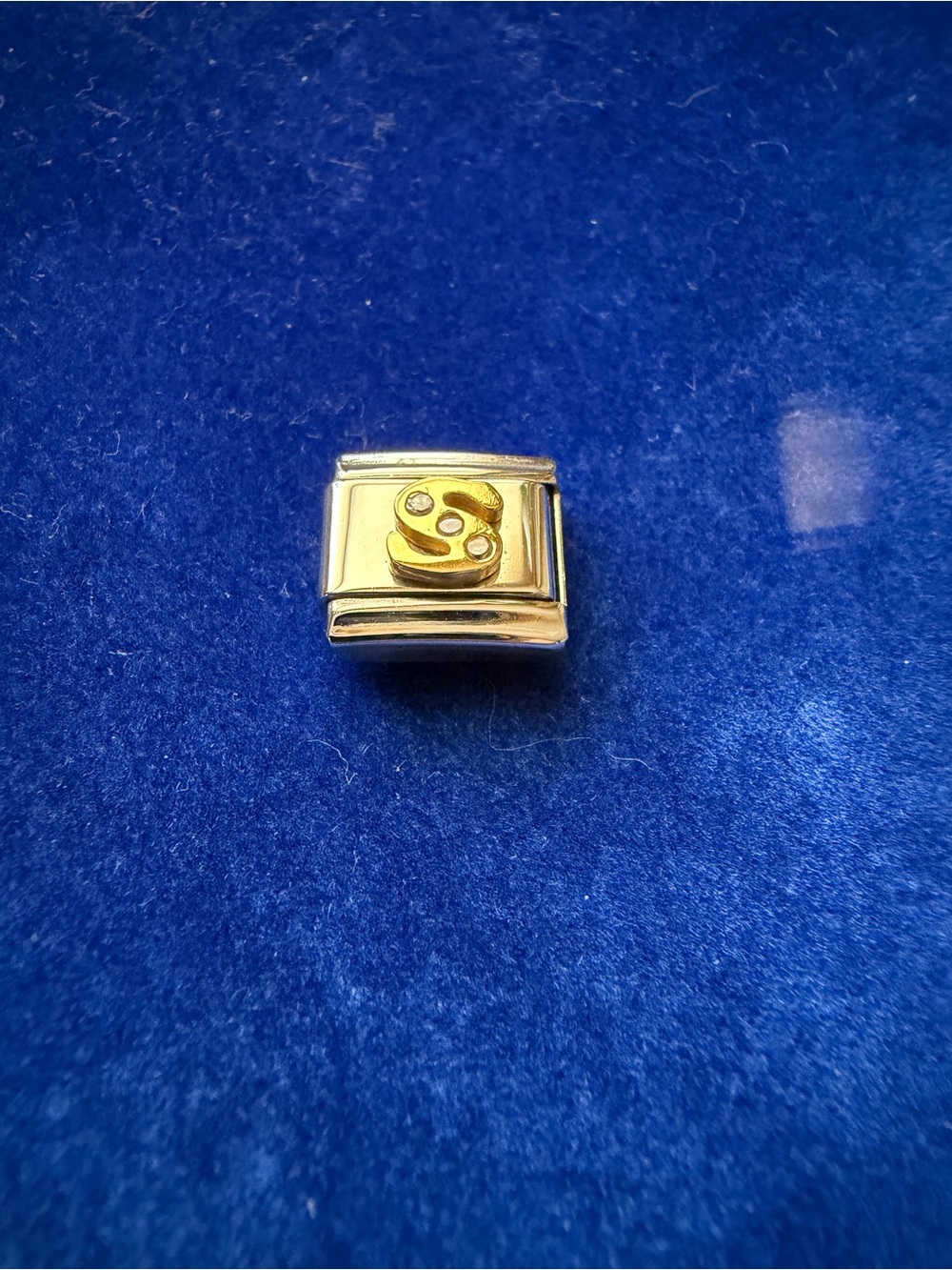 Letter “S” 18k CZ OG Manuel Zed Italian Charm
